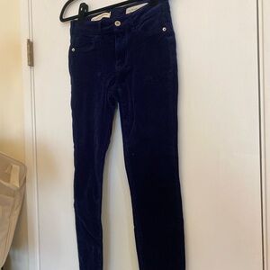 Pilcro and the Letterpress Navy Corduroy High-Rise Skinny Jeans